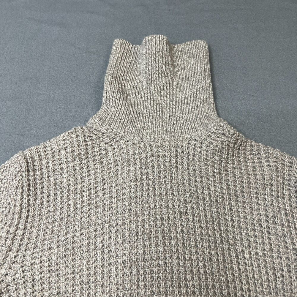 Buck Mason Sweater Womens Large Beige Wool Blend Mock Neck Casual Chunky Knitted - Picture 6 of 9